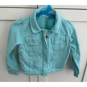 Sweatshirt‎ Jacket Girls Aqua Blue Jean Style Casual Cute Jacket